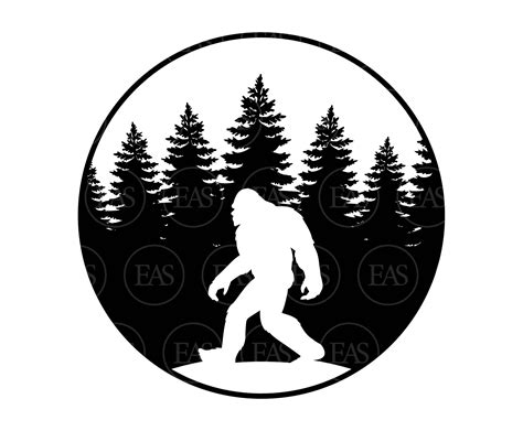 Drawing And Illustration Digital Bigfoot Svg Layered Silhouette Sasquatch