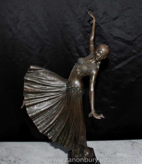 French Art Deco Chiparus Bronze Dancing Girl Figurine Statue