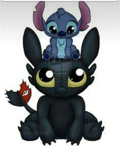 Stich Y Chimuelo Toothless And Stitch Disney Characters Stitch Cute