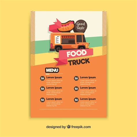 Food Truck Menu With Hot Dog Vector Free Download