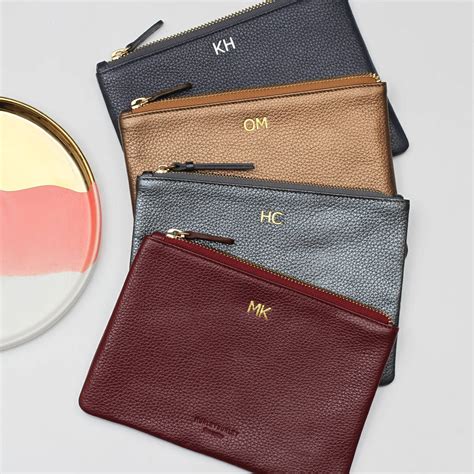 Personalised Initials Luxury Leather Clutch Bag By Hurleyburley