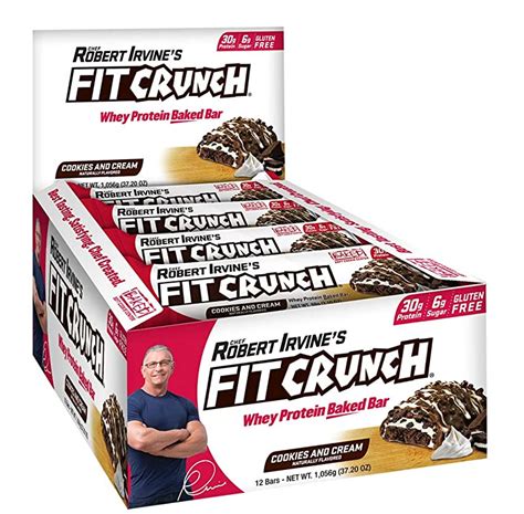Chef Robert Irvines Fit Crunch Bars Cookies And Cream 12 Bars