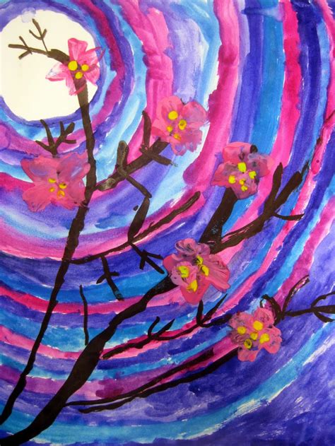 Cassie Stephens In The Art Room Cherry Blossom Trees By Second Grade