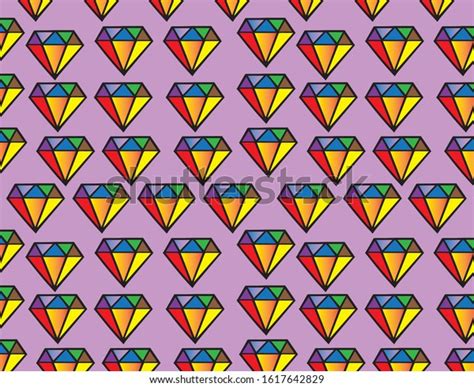 Diamond Pattern Different Colors Pink Background Stock Vector Royalty