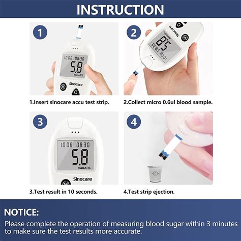 Sinocare Diabetes Blood Glucose Monitor Safe Accu Blood Sugar Only