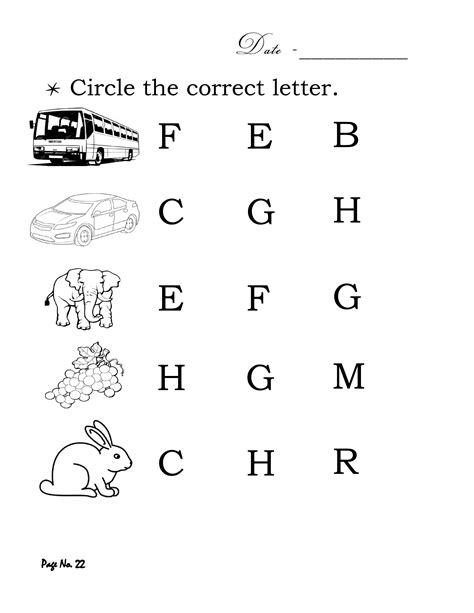 Circle The Correct Letter English Worksheets For Kids Alphabet