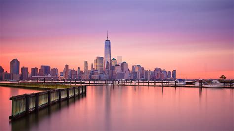 New York City Skyline At Sunset