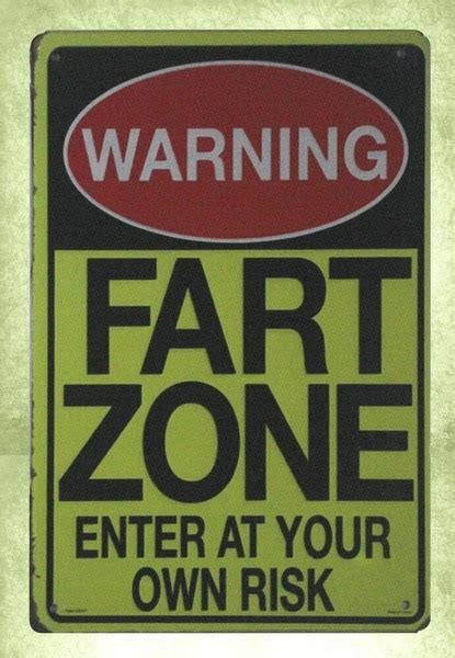 Warning Fart Zone Enter At Your Own Risk Tin Metal Sign Wall Decor