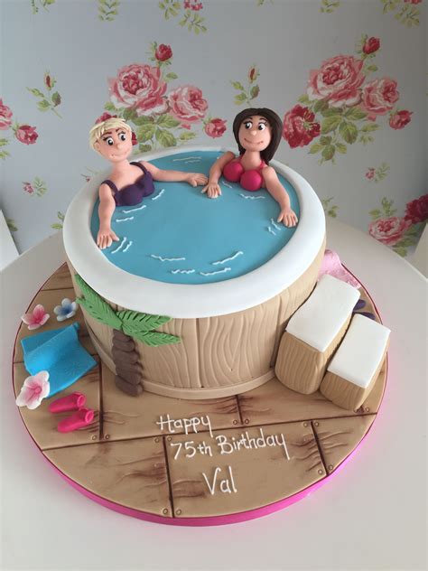Hot Tub Cake Pool Cake Bright Birthday Cakes Spa Cake