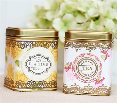Design Inspired Vintage Tea Tins Damask Love