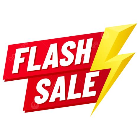 Hình ảnh Logo Giảm Giá Flash Sale Màu đỏ Với Tia Sét Màu Vàng Vectơ Png