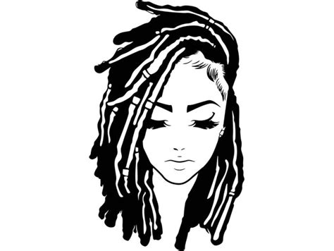Afro Woman Svg Braids Dreads Locs Hairstyle Cutting Files