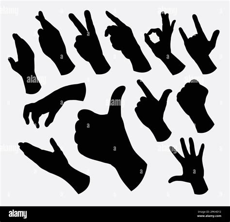 Hand Sign And Gesture Silhouettes Stock Vector Image And Art Alamy
