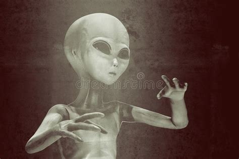 Alien Isolated On Black Background Stock Illustration Illustration Of