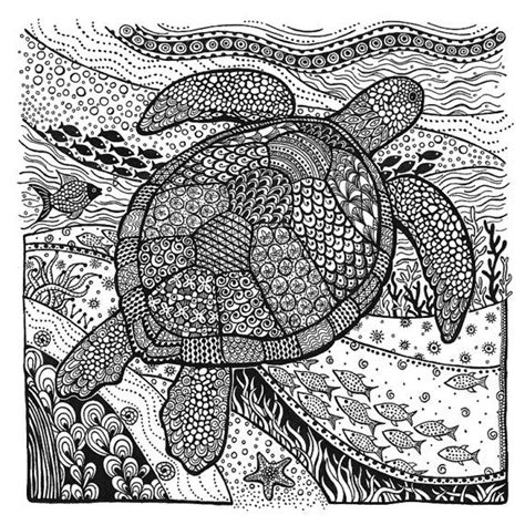 Sea Turtle Art Print Zentangle Giclee Turtle Fins Sea