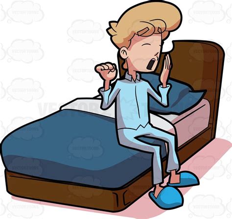 A Sleepy Man Getting Ready To Sleep Blue Pillows Blue Sheets Blue Slippers