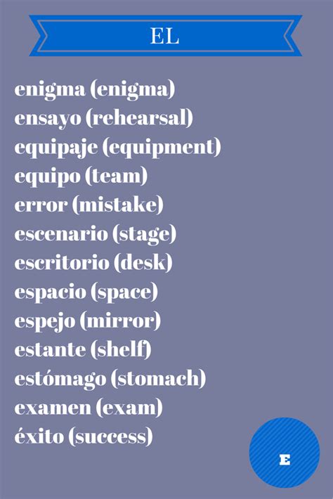 Sustantivo Masculino Singular Ii E H Speak Spanish Spanish