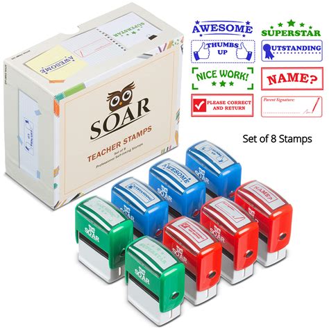 Buy Teacher Stamps Colorful Self Inking Stamp Set For School Classroom