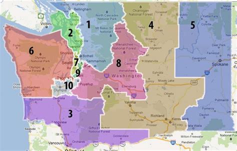 Washington State Congressional District Map Tourist Map Of English