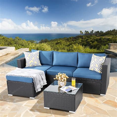 Jamfly Outdoor Furniture Patio Sets Low Back All Weather