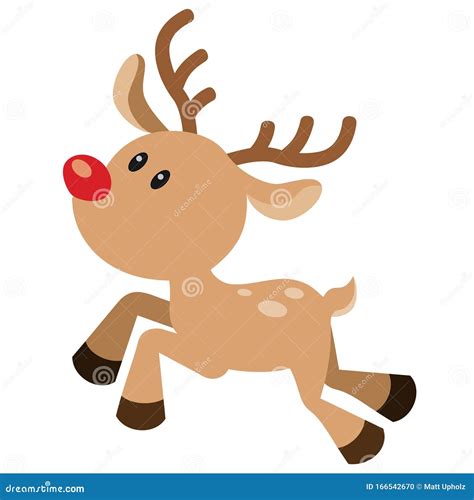 The Red Nosed Reindeer Singing Christmas Carol Isolated Vector