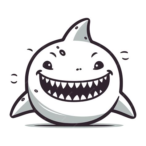 Premium Vector Cute Cartoon Shark Vector Illustration Isolated On