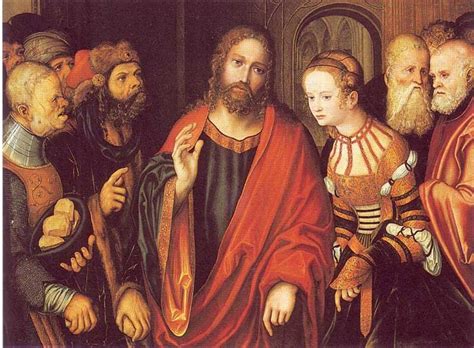 Christ And The Adulteress 1520 Lucas Cranach The Elder