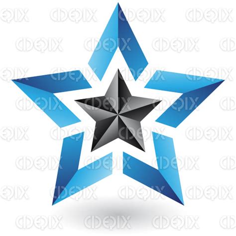 Abstract Black And Blue Star Logo Icon Cidepix