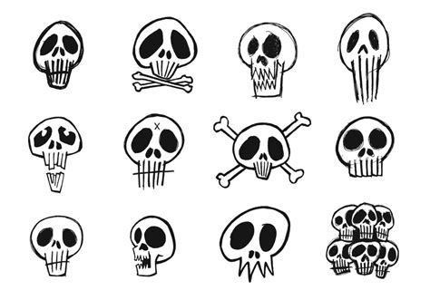 Sketchy Skull Vector Pack Skull Vector Graffiti Drawing Skulls Drawing