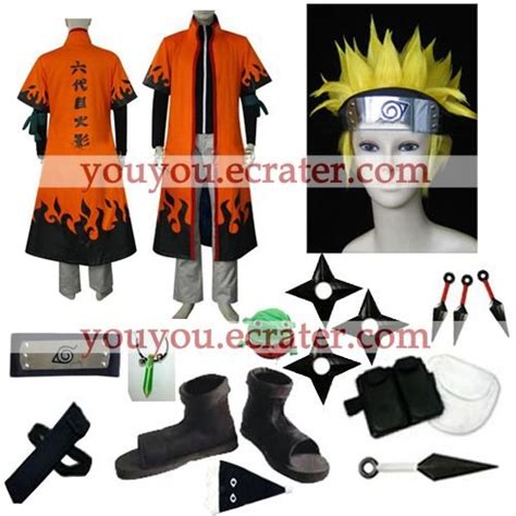 Naruto Uzumaki Th Hokage Halloween Cosplay Costume Naruto Set With Wig