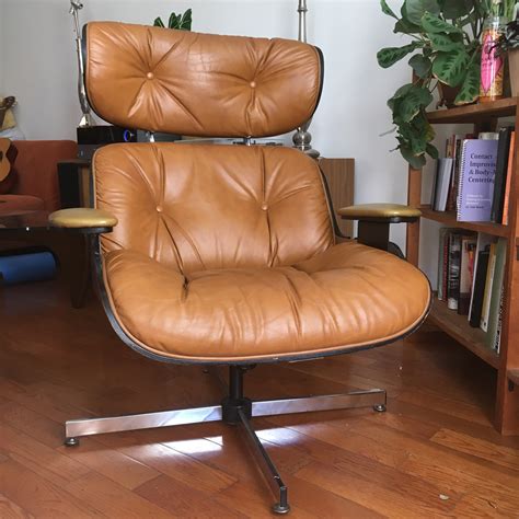 Mid Century Eames Style Plycraft Leather Lounge Chair Aptdeco