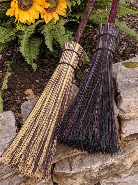 Purple Witch Besom Broom Amethyst Lavender Lightning Besom Etsy