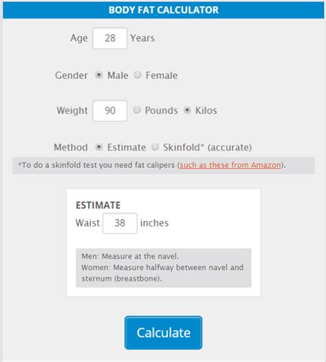 Use the metric units tab if you are more comfortable with the international. 5 Best Online Body Fat Calculator To Calculate Body Fat ...