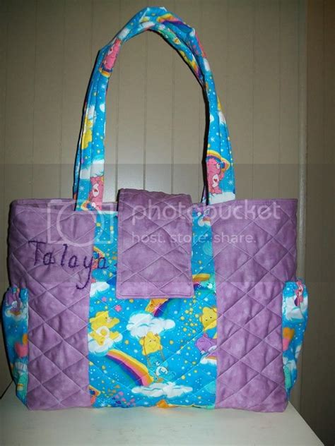 The Quilted Bag Purple Care Bears Diaper Bag