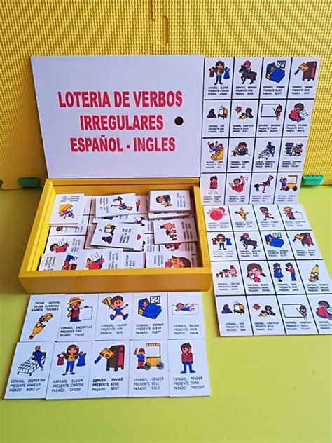 En realidad podemos traducir del español a 44 idiomas. Lotería Verbos Irregulares Español-inglés Material ...