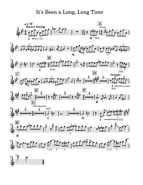 Partitura Its Been A Long Long Time Para Trompeta Partituras Online