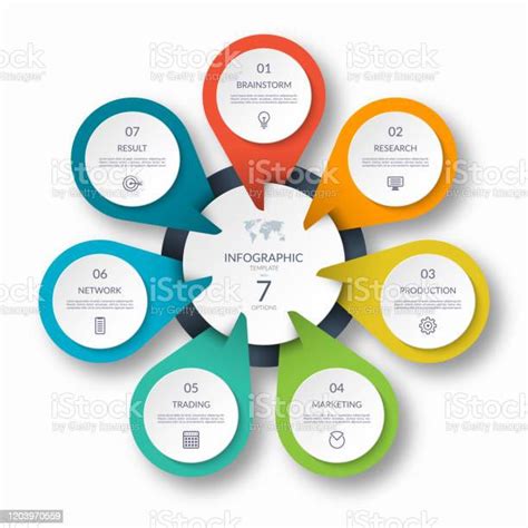 Infographic Circle Diagram Template With 7 Options Can Be Used As A