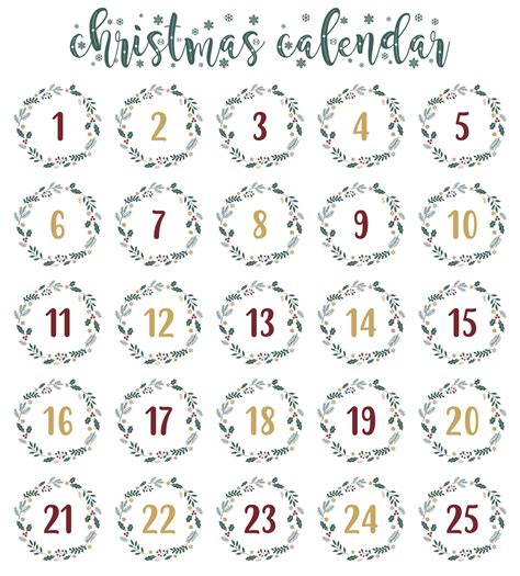 7 Best Printable Christmas Advent Numbers