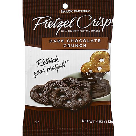 Snack Factory Dark Chocolate Crunch Pretzel Crisps 4 Oz Bag Chips