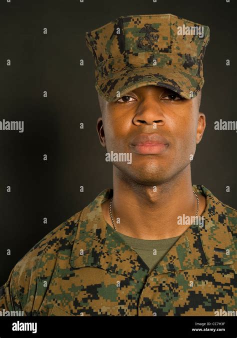United States Marine Corps Officer In Marine Corps Combat Utility Stock