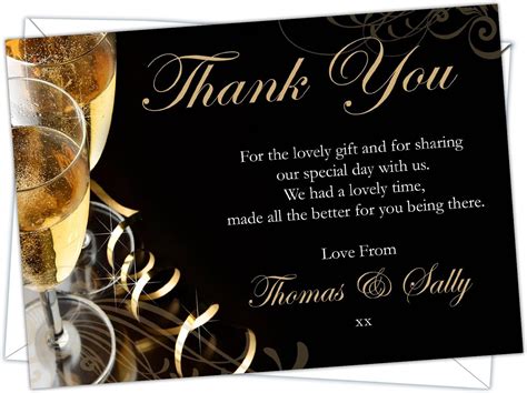 Personalised Golden Wedding Anniversary Thank You Cards Pack Of 12