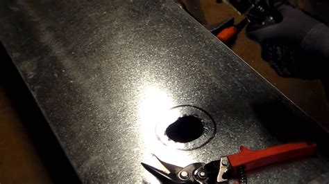 How To Cut A Round Hole In Sheet Metal With Tin Snips Or Avaiation