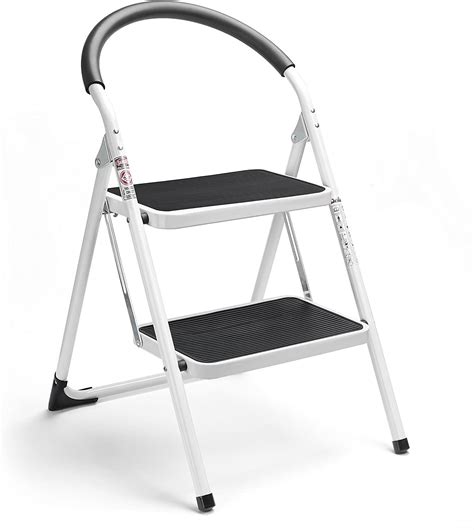 Folding 2 Step Ladder Safety Non Slip Mat Tread Small Stool Ladders