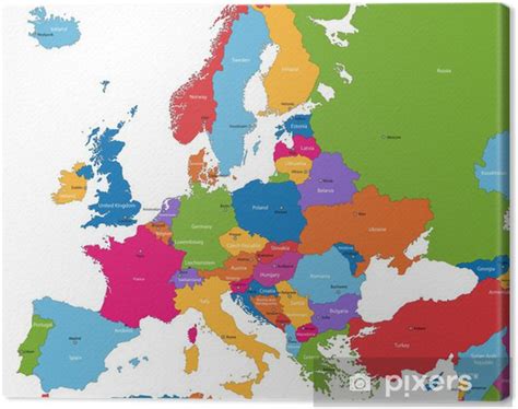 Rsac feat ёлка не наговаривай (европа плюс 2021). Canvas Kleurrijke kaart van Europa met de landen en ...