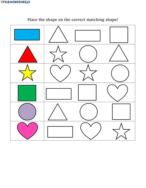 Here you will find our selection of free shape worksheets to help you child to name and learn some of the properties of the 3d shapes they. Shape Matching worksheet