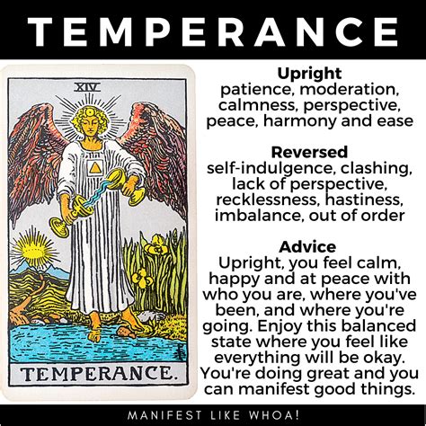 Temperance Tarot Guide Meanings And Symbolism Major Arcana Manifest