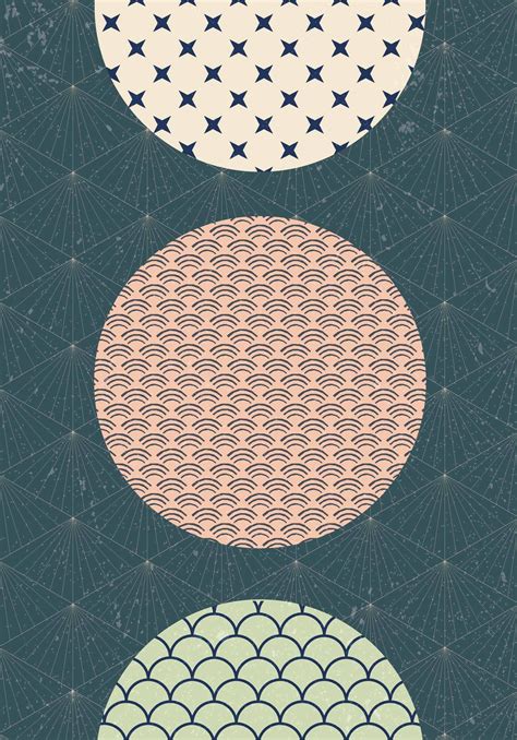 Circle And Geometric Pattern Vector Japanese Template Background