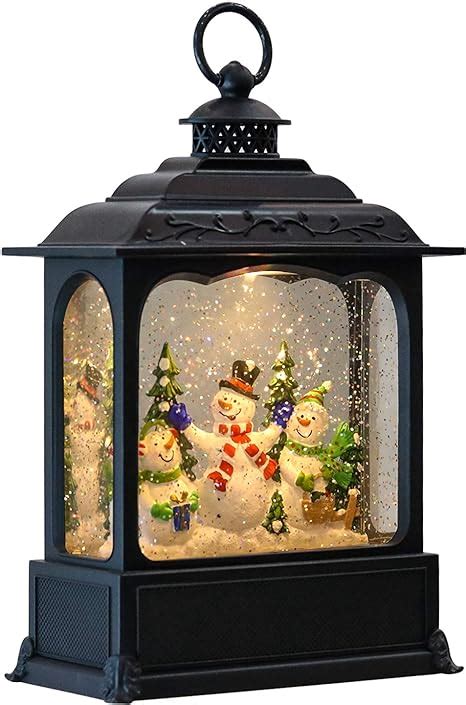 Eldnacele Musical Snow Globe Lantern With Timer Lighted