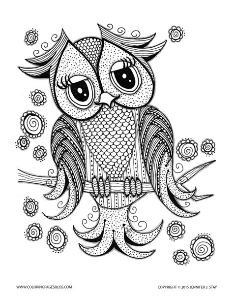 Cute Owl Owls Adult Coloring Pages