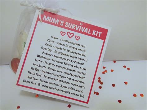 Mum Mothers Day Survival Kit Novelty T Sentimental Fun As A Keepsake In Home Furniture